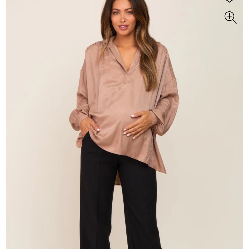 Maternity Dress Pants: Black Straight Leg